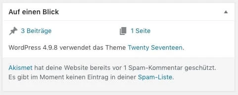 Übersicht über Deine Inhalte, Version und Template