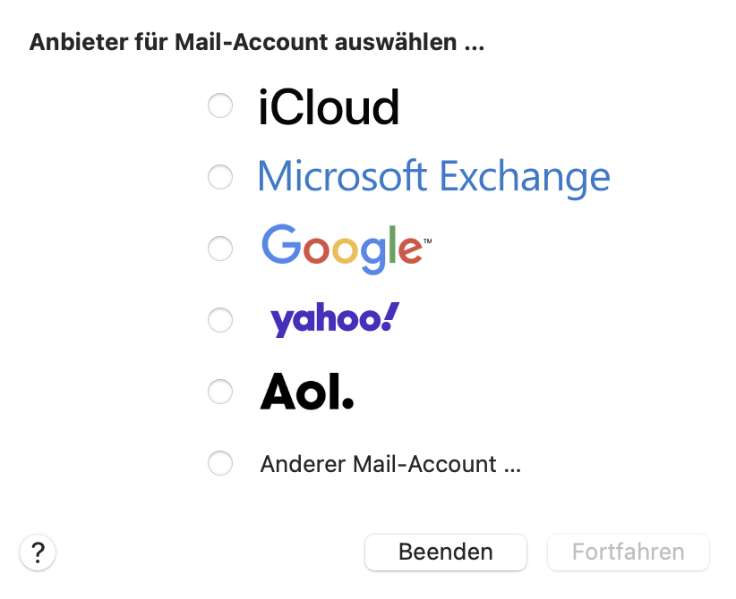 EMail Konto in Apple Mail einrichten