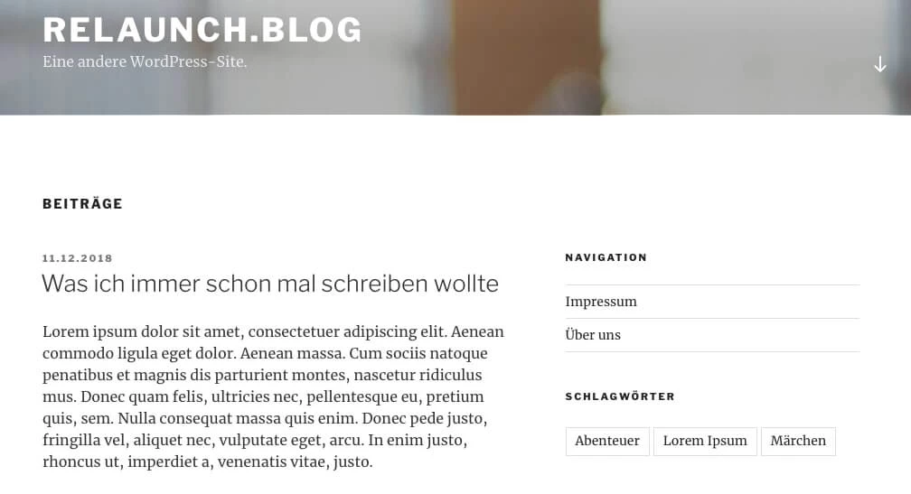 Blogartikel mit geänderter Schriftart
