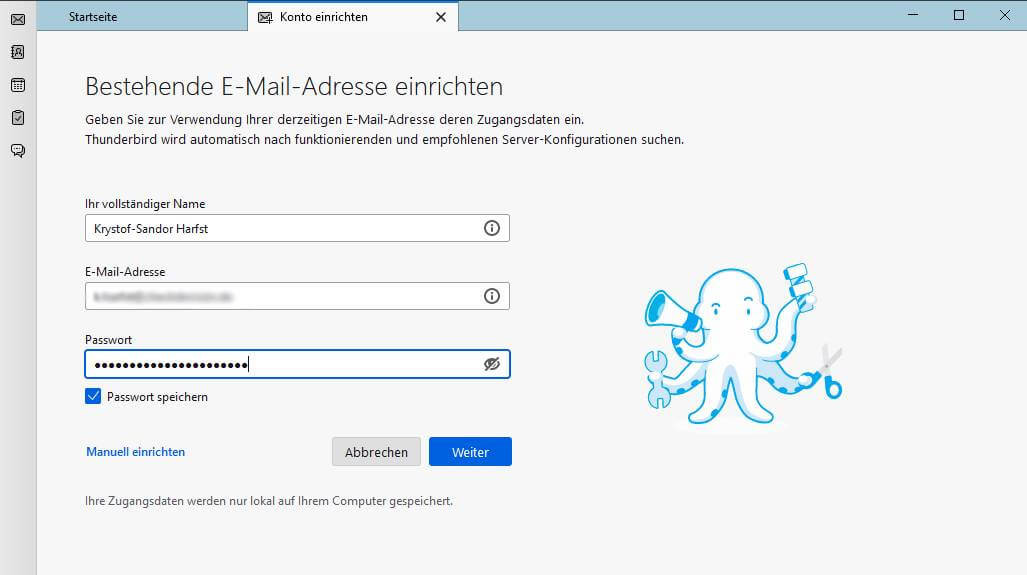 E-Mail-Konto in Thunderbird einrichten