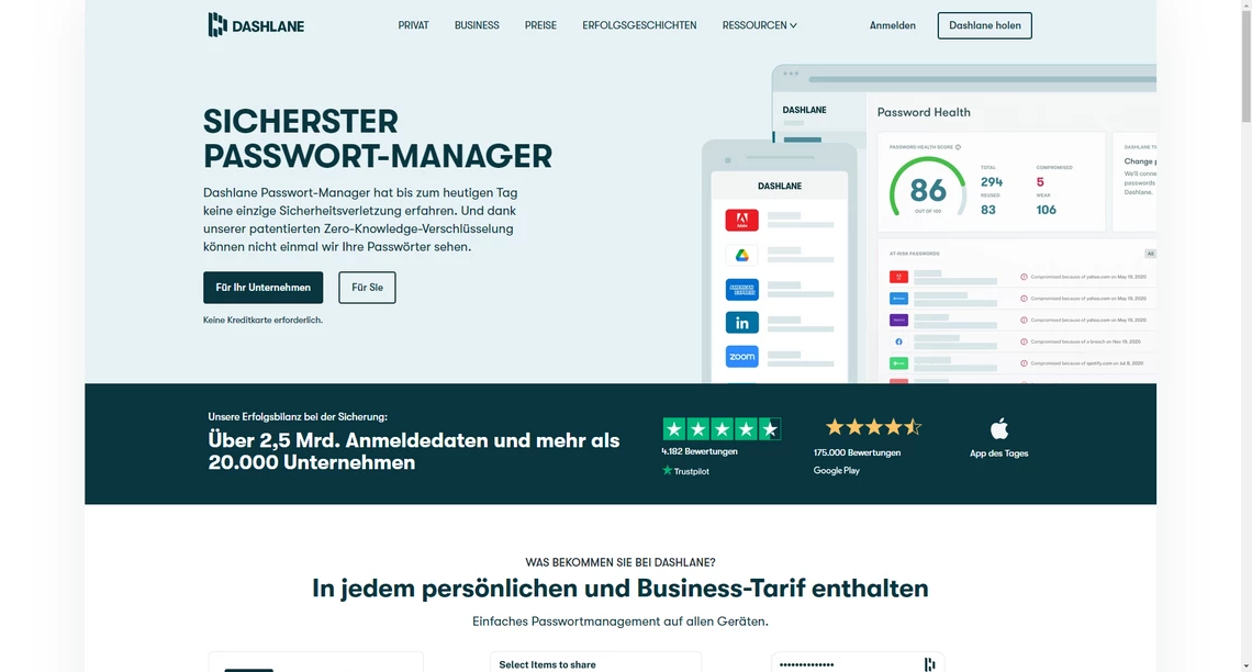 Dashlane Passwort Manager