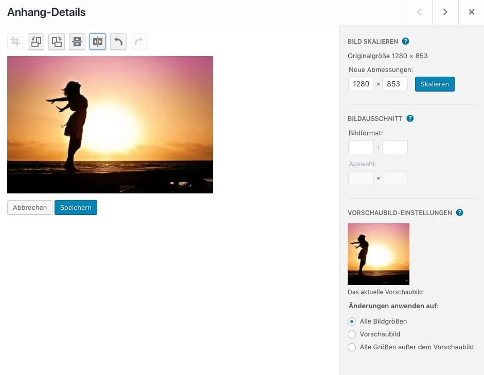 Bildbearbeitung in WordPress