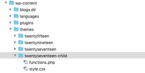 Die functions.php kommt ebenfalls ins Child-Theme Verzeichnis