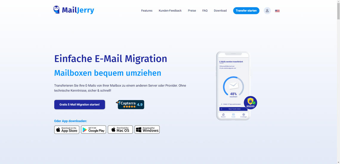 Mailjerry E-Mail-Umzug