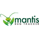 Logo mit grünem Mantis-Kopf links, gelbe Augen; daneben grüner Schriftzug mantis und darunter grauer Text BUG TRACKER.