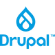 Blaues Tropfen-Logo mit dem Schriftzug Drupal.