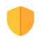 Gelb-orangefarbener Schild mit Verlauf und roter Mittellinie in der Mitte.