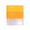 Zwei orange stapelbare Rechteckbehälter mit weißen Punkten, vor schwarzem Hintergrund.