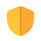 Gelb-orangefarbener Schild mit Verlauf und roter Mittellinie in der Mitte.
