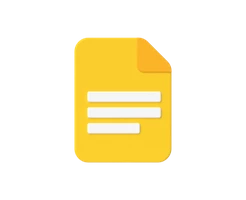 Gelbes Dokument-Icon mit drei weißen Linien; obere Ecke orange gefaltet.