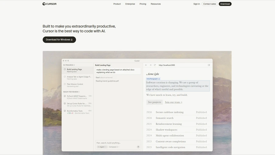 Screenshot einer App-Oberfläche mit drei Spalten: linkes Menü, mittlerer Textbereich und rechtes Panel vor hellem Hintergrund.
